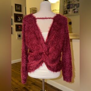 Cozy Burgundy Fuzzy Sweater